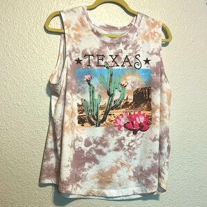 Time and True size large women’s “Texas” graphic tank